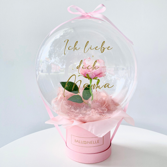 Ballon Blumenbox Personalisiert Rosa